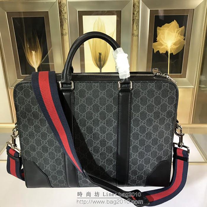 GUCCI 古馳男包 新款 474135 克pvc刺繡 Gucci男手提包 Gucci公事包